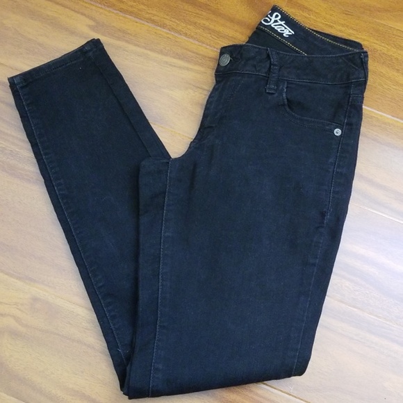 OLD NAVY Rock Star Black Stretch Jean's, 6R - Picture 4 of 4